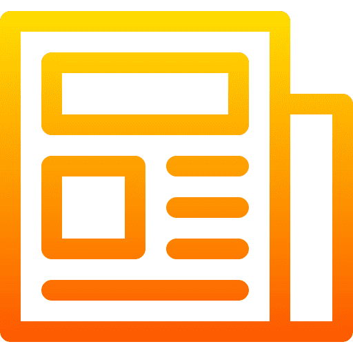 Newspaper news admin reading communications icon