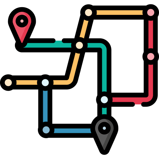Map line train metro icon