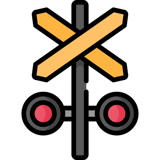 Traffic signal road sign train track transportation icon