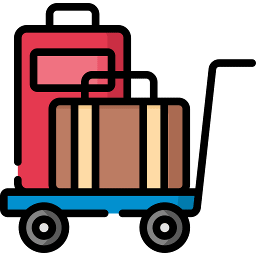 Luggage travelling hotel suitcase icon