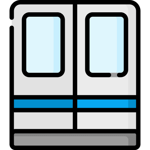 Train open underground subway icon