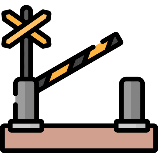 Barrier crossing train stop icon
