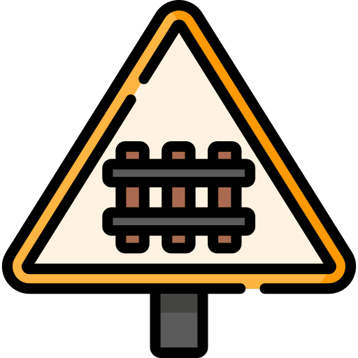 Railway crossing sign traffic signal icon