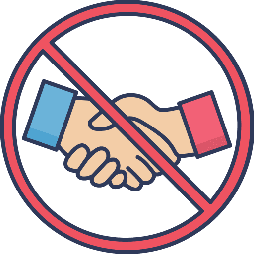 No handshake avoid coronavirus forbidden icon