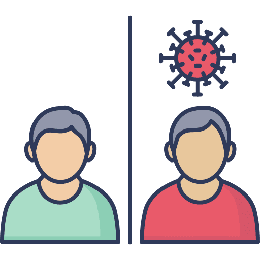 Quarantine separation people coronavirus icon