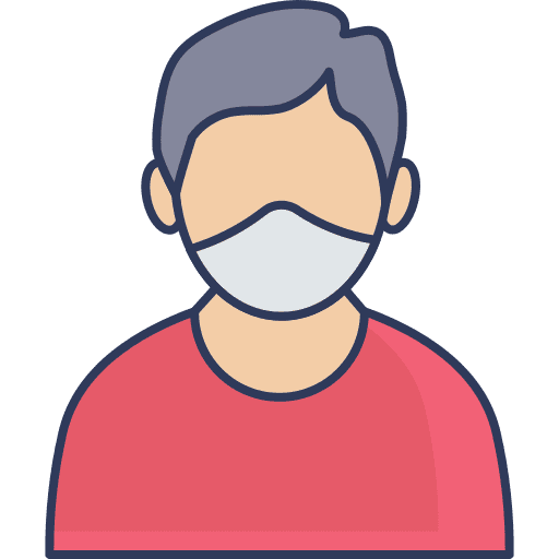 Medical mask coronavirus man healthcare and medical icon