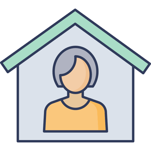Stay home woman quarantine house icon