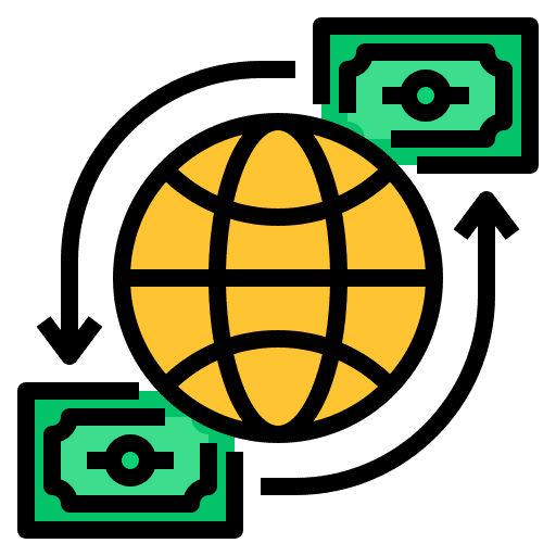 Exchange rate global economic business icon