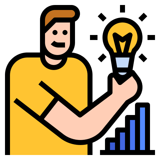 Innovation chart business and finance business icon