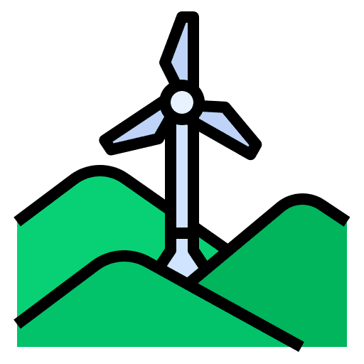 Renewable energy windmill wind power ecology and environment icon