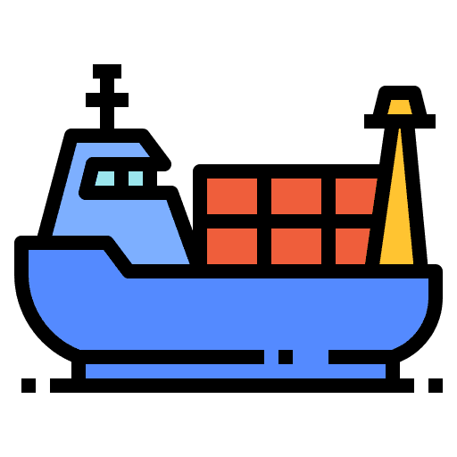Shipping boat shipping and delivery cargo icon