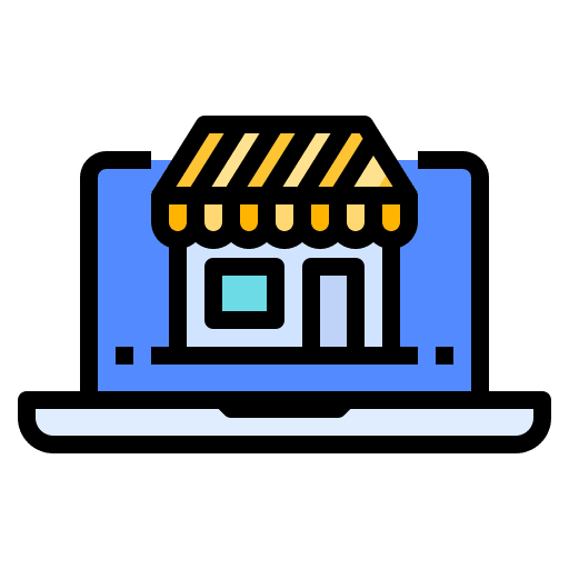 Online store laptop ecommerce economy icon