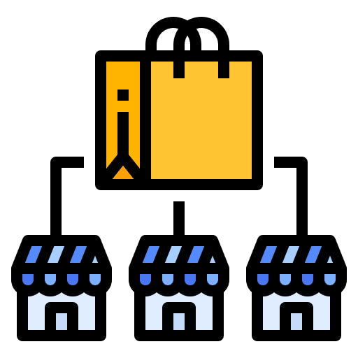Supply commerce and shopping shopping networking icon