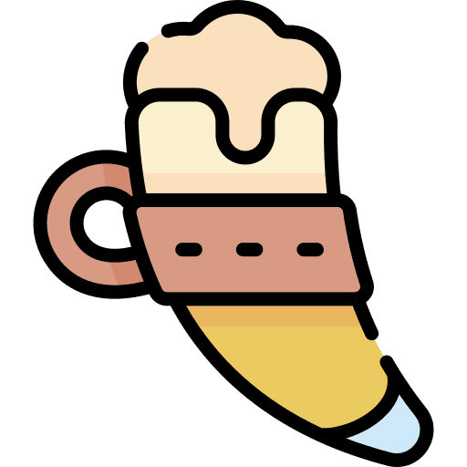 Beer horn beverage food and restaurant icon