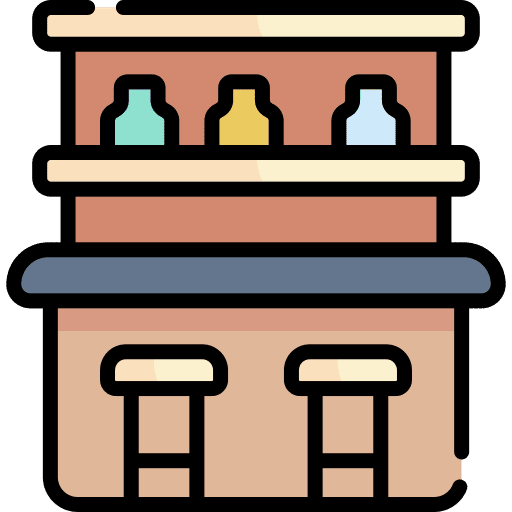 Bar stool bar counter beer icon