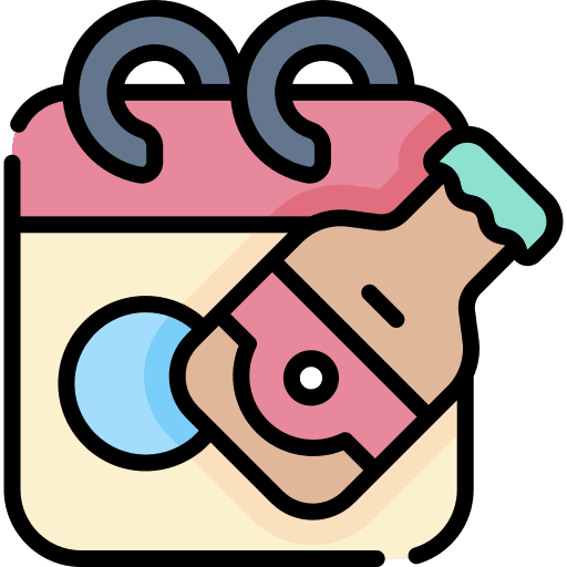 Calendar beer mug time pub icon