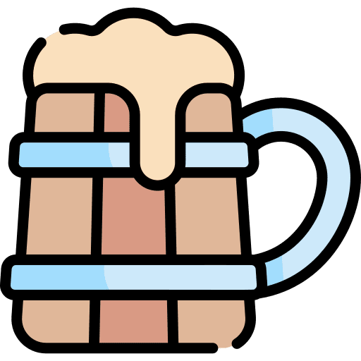 Beer mug food and restaurant alcoholic drink wooden icon