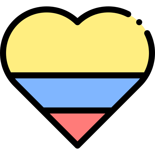 Colombia nation heart country icon