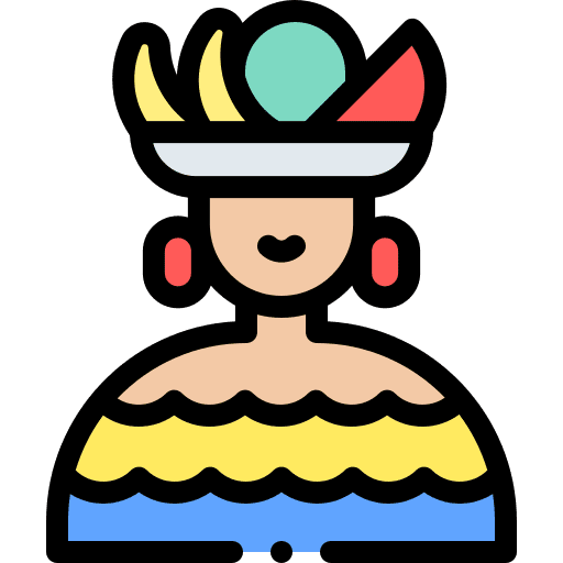 Woman seller colombia people icon