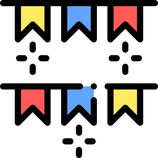 Garland cultures birthday and party festival icon