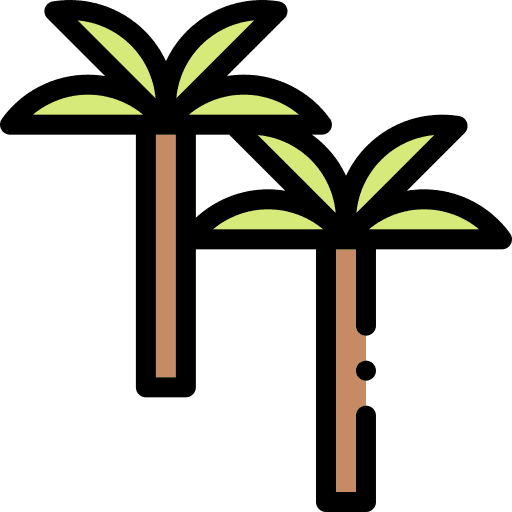 Palm botanical beach summertime icon