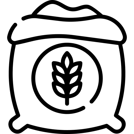 Flour bag wheat cereal icon