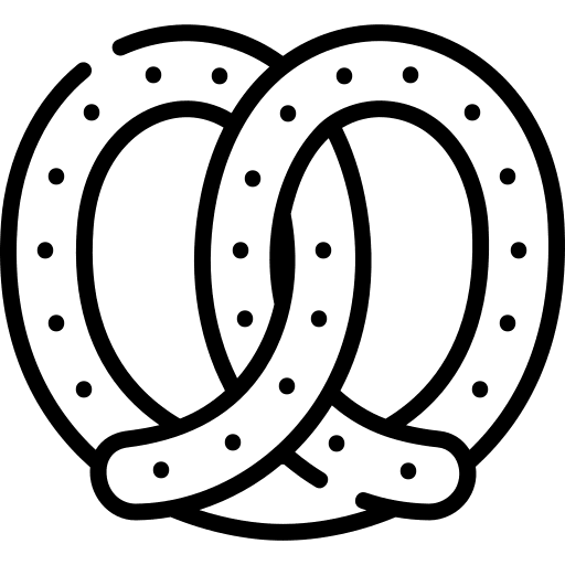 Pretzel foods salty cracker pretzel icon