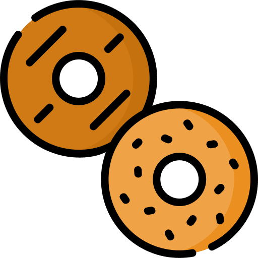 Bagel breakfast food and restaurant bagel icon