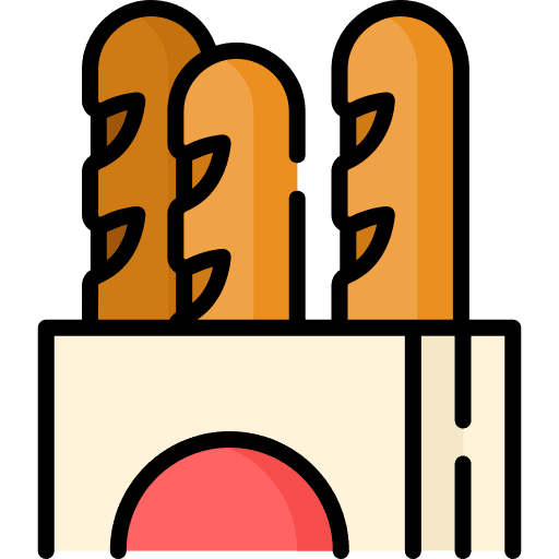 Bread food supermarket bakery icon