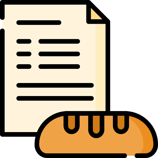 Recipe bread food and restaurant cooking icon