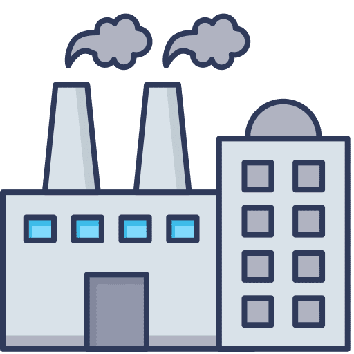 Factory pollution contamination factory icon