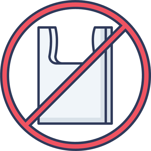 No plastic no plastic signal no plastic bags icon