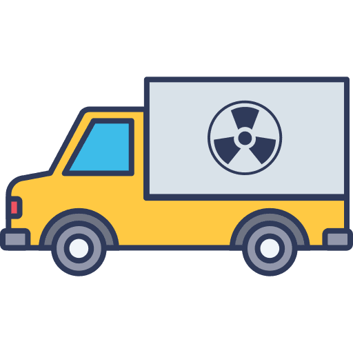 Truck nuclear transportation biohazard icon