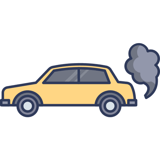Car ecology and environment pollution smoke icon