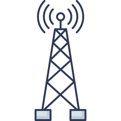 Signal tower wifi signal coverage tower icon