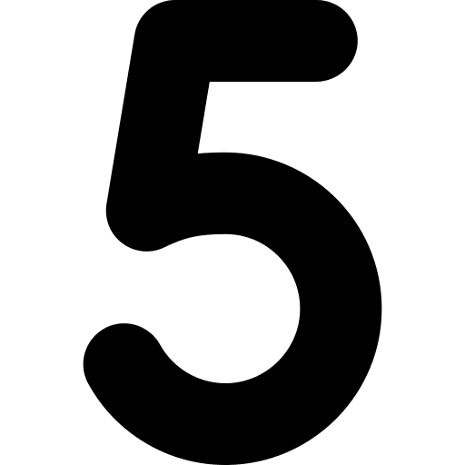 Five number maths figures icon