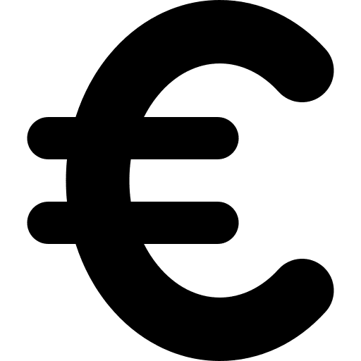 Euro banking cash shapes and symbols icon