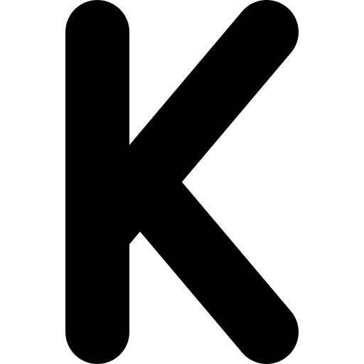 K alphabet shapes and symbols abecedary icon
