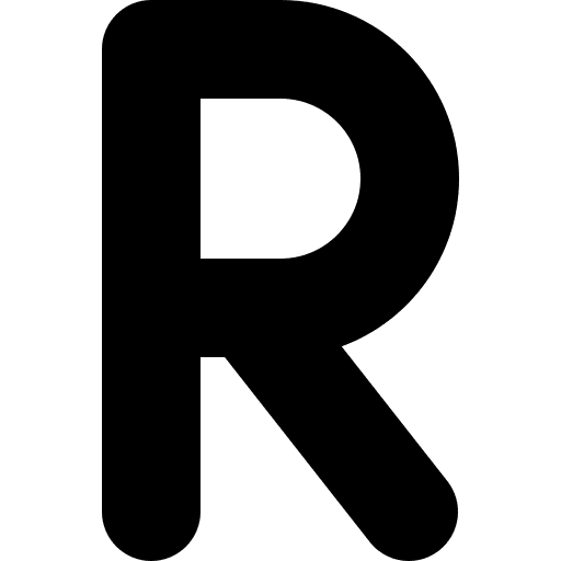 R shapes and symbols abecedary alphabet icon