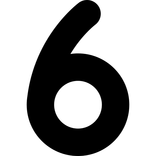 Six number shapes and symbols education icon