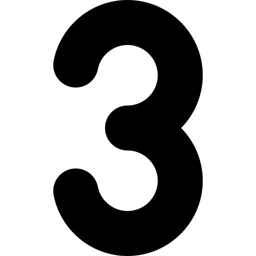 Three shapes and symbols three number icon