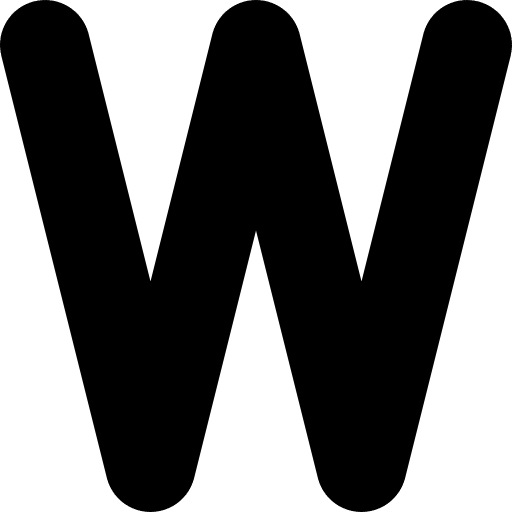 W education alphabet shapes and symbols icon