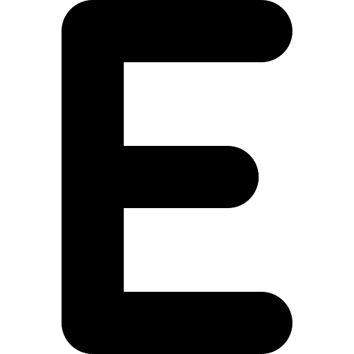 E alphabet abecedary vowel icon