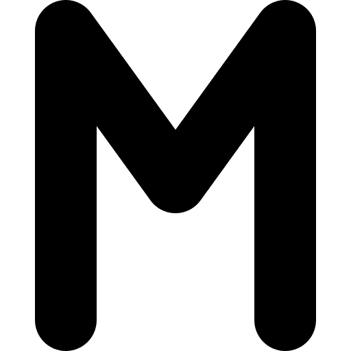 M abecedary education alphabet icon