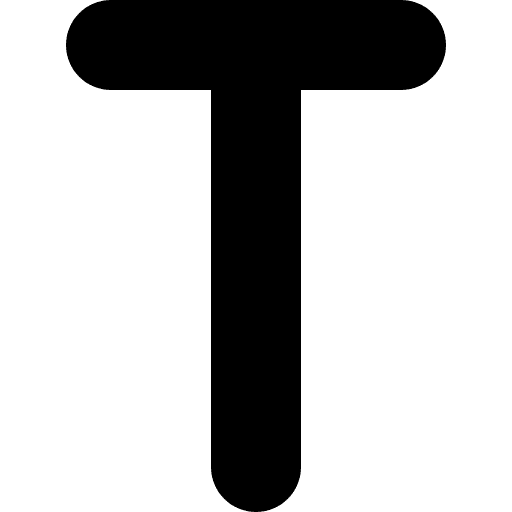 T abecedary alphabet shapes and symbols icon