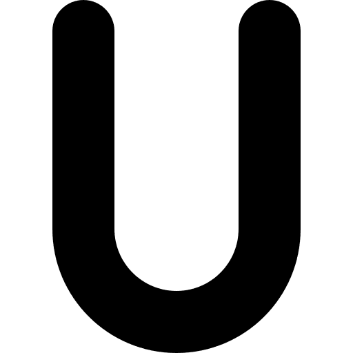 U alphabet shapes and symbols abecedary icon