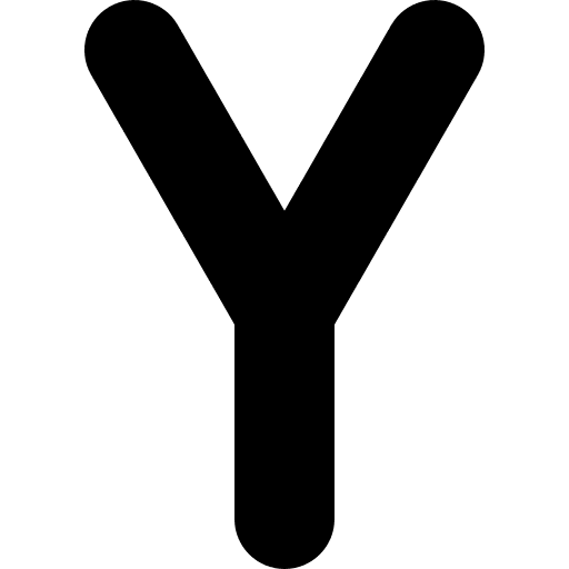 Y education shapes and symbols letter icon