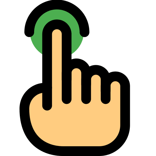 Touchscreen hand tap activation icon