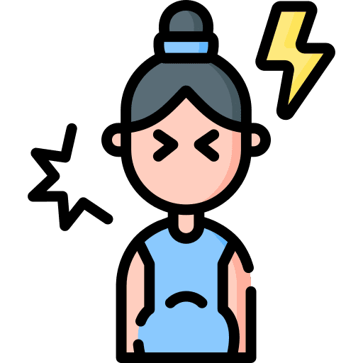 Anxiety stressed person frustrated woman icon