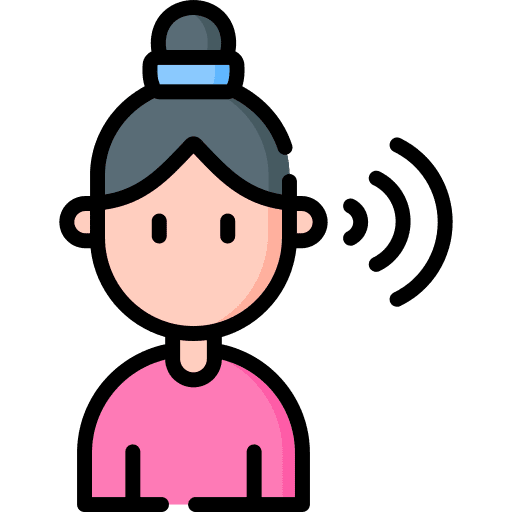 Auriculotherapy woman listening girl icon